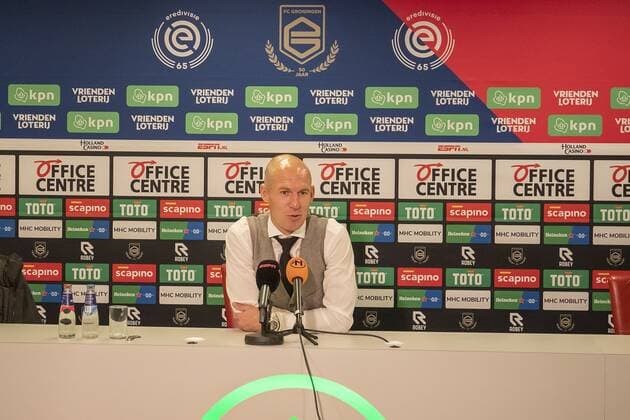 GRONINGEN, 07-11-2021, Stadium Euroborg, football, Dutch Eredivisie, season 2021 2022, during the match FC Groningen - RKC Waalwijk final score 1-1, Arjen Robben Groningen - RKC  x14241926x Copyright: