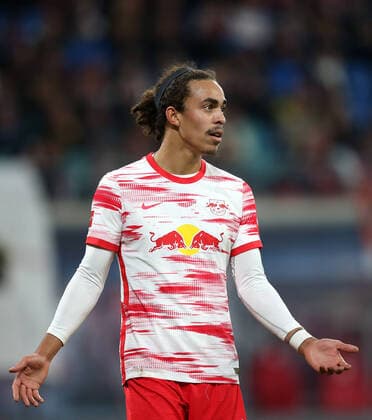 06 11 2021, Football 1 Bundesliga 2021 2022, Matchday 11, RB Leipzig Borussia Dortmund, at Red Bull Arena Leipzig Yussuf Poulsen RB Leipzig DFL and DFB regulations prohibit any use of photographs as image sequences and or quasi video