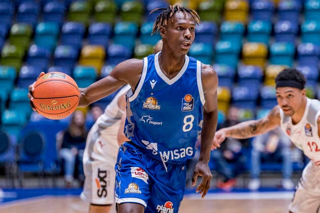 easyCredit BBL, Fraport Skyliners vs Brose Bamberg, Frankfurt, Fraport Arena, 7 11 2021 Brancou Badio Fraport Skyliners 8 , Fraport Skyliners vs Brose Bamberg, Frankfurt, Fraport Arena, 7 11 2021 Copyright: xBEAUTIFULxSPORTS Gawlikx