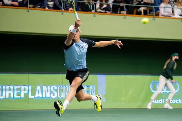 211107 Leo Borg of Sweden in Singles round one during the Stockholm Open tennis tournament on November 7, 2021 in Stockholm Photo Joel Marklund BILDBYRAN kod JM JM0214 bbeng tennis stockholm open,  Copyright: JOELxMARKLUND BB211107JM002