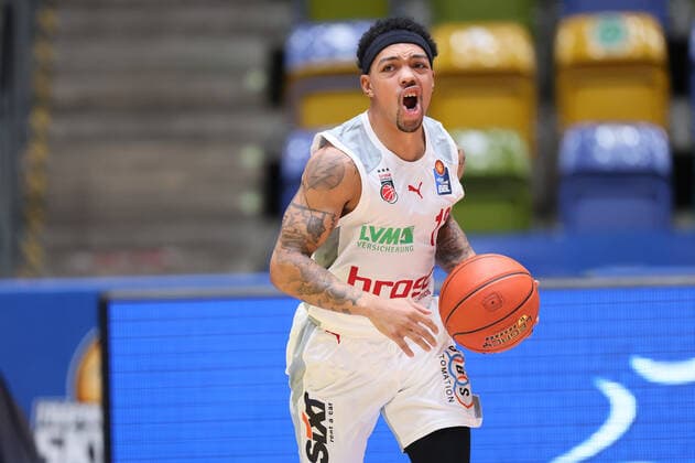 Fraport Skyliners brose Bamberg, easyCredit BBL Justin Robinson brose Bamberg, 12 basketball game of the easyCredit BBL between the Fraport Skyliners and brose Bamberg on 7 November 2021 at the Fraport Arena in Frankfurt am Main , Frankfurt am Main Hesse Germany Fraport Arena