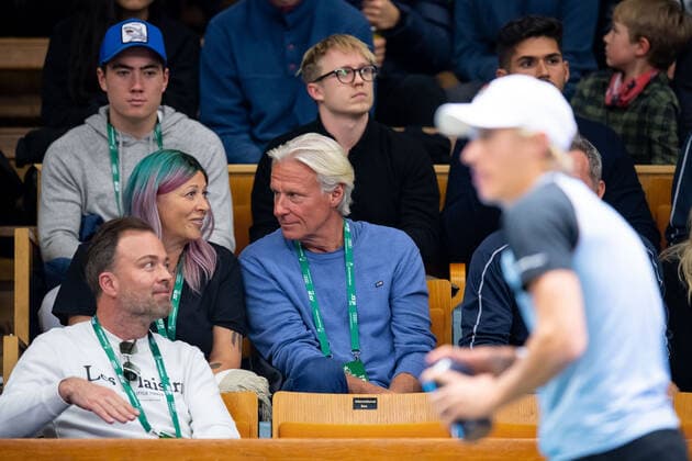 211107 Patricia and Björn Borg during the Stockholm Open tennis tournament on November 7, 2021 in Stockholm Photo Joel Marklund BILDBYRAN kod JM JM0214 bbeng tennis stockholm open,  Copyright: JOELxMARKLUND BB211107JM006