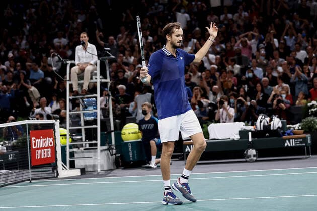 Daniil MEDVEDEV (RUS) TENNIS : Rolex Paris Masters - Finale - 07 11 2021 AurelienMorissard Panoramic 