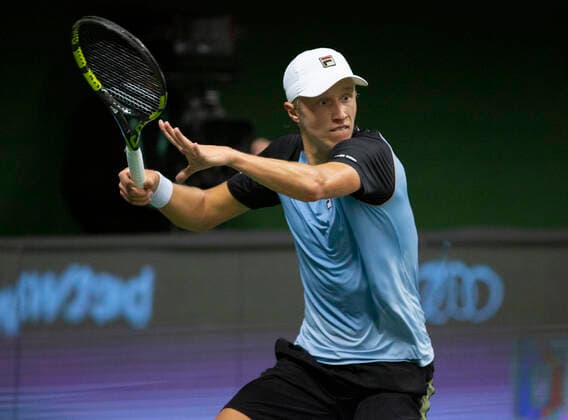Leo Borg, son of former Swedish tennis legend Bjorn Borg, play against Tommy Paul during the tennis tournament Stockholm Open November 7, 2021 STOCKHOLM Sweden x10730x,  Copyright: xJohanxJeppsson TTx STOCKHOLM OPEN 2021