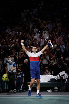 Novak DJOKOVIC (SRB) TENNIS : Rolex Paris Masters - Finale - 07 11 2021 AurelienMorissard Panoramic 