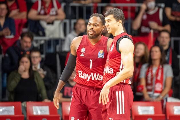 Thomas Deshaun 1 FC Bayern , Vladimir Lucic 11 FC Bayern , FC Bayern Basketball vs EWE Baskets Oldenburg, easyCredit BBL, 07 11 2021 Muenchen Bayern Germany Copyright: xkolbert-press UlrichxGamelx