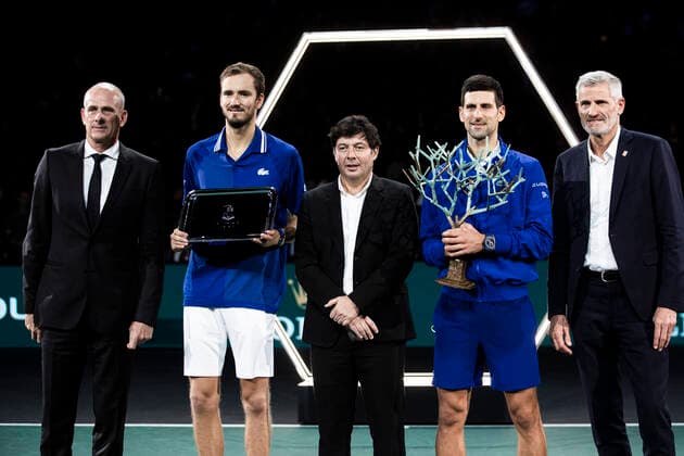 Tennis, ATP Masters in Paris, Final, Novak Djokovic wins against Daniil Medvedev