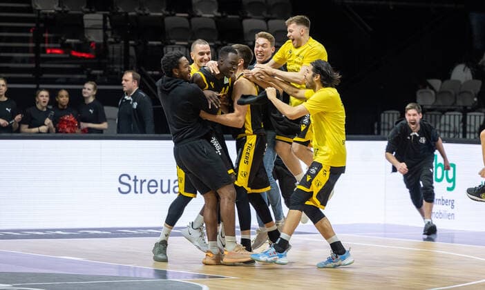 Bakary Dibba Tigers Tuebingen, 44 ¨¨ Nuernberg Falcons BC vs Tigers Tuebingen, 2 Basketball, Bundesliga, Pro A, Barmer 2 Basketball, Matchday 27, Season 2021 2022, 07 11 2021, ¨¨ Nuernberg Falcons BC Tigers Tuebingen, Basketball, 2 Bundesliga, Barmer 2 Basketball, Matchday 27, Season 2021 2022, 07 11 2021 Nuernberg. Copyright: xDennisxDuddek xEibnerxPressefotox EP_DDK