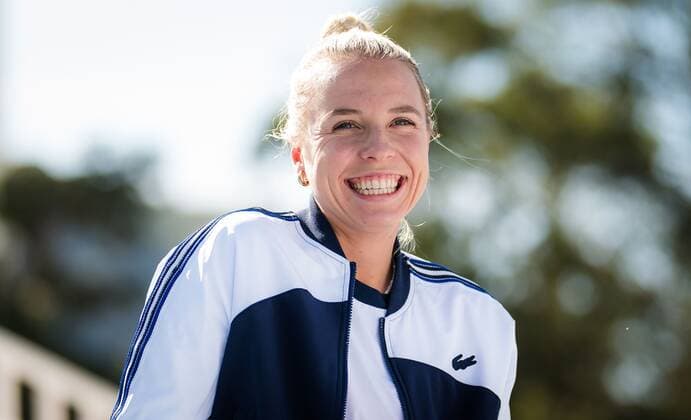 Mandatory Credit: Photo by Rob Prange Shutterstock (12593268ac) Anett Kontaveit of Estonia talks to the media ahead of the 2021 Akron WTA, Tennis Damen Finals Guadalajara WTA tennis tournament 2021 Akron WTA Finals Guadalajara Sunday Pre-Event - 07 Nov 2021 2021 Akron WTA Finals Guadalajara Sunday Pre-Event - 07 Nov 2021  Copyright: xRobxPrange Shutterstockx 12593268ac