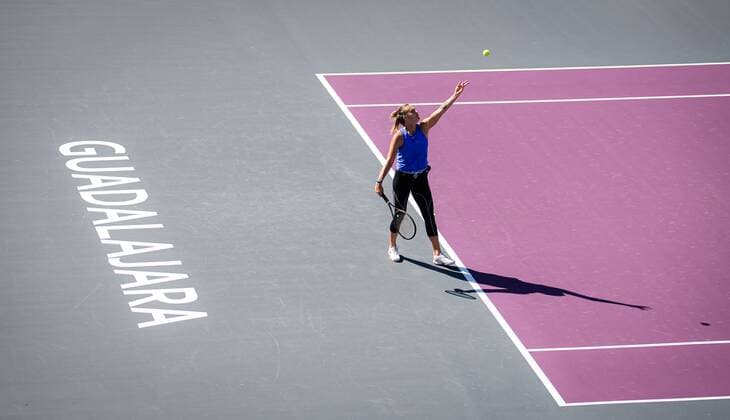 Mandatory Credit: Photo by Rob Prange Shutterstock (12593268ax) Aryna Sabalenka of Belarus during practice ahead of the 2021 Akron WTA, Tennis Damen Finals Guadalajara WTA tennis tournament 2021 Akron WTA Finals Guadalajara Sunday Pre-Event - 07 Nov 2021 2021 Akron WTA Finals Guadalajara Sunday Pre-Event - 07 Nov 2021  Copyright: xRobxPrange Shutterstockx 12593268ax