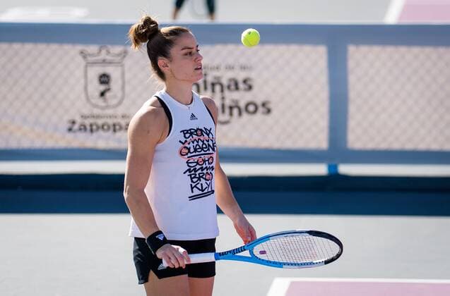 Mandatory Credit: Photo by Rob Prange Shutterstock (12593268bz) Maria Sakkari of Greece during practice ahead of the 2021 Akron WTA, Tennis Damen Finals Guadalajara WTA tennis tournament 2021 Akron WTA Finals Guadalajara Sunday Pre-Event - 07 Nov 2021 2021 Akron WTA Finals Guadalajara Sunday Pre-Event - 07 Nov 2021  Copyright: xRobxPrange Shutterstockx 12593268bz