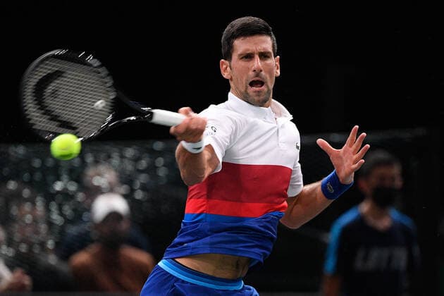 Novak Djokovic SRB during the Rolex Paris Master 2021 at the Accord Arena on sunday november 7, 2021 Paris France Copyright: AntonioxBorga