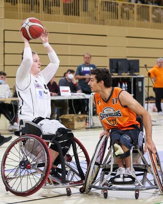 Wheelchair Basketball RBBL Rhine River Rhinos ING Skywheelers 23 10 21, Arinne Juice Young Rhinos , Nico Dreimüller SKY ,