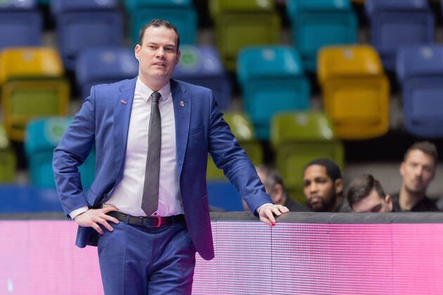 Fraport Skyliners brose Bamberg, easyCredit BBL Head Coach Johan Roijakkers brose Bamberg Basketball match of the easyCredit BBL between the Fraport Skyliners and brose Bamberg on 7 November 2021 at the Fraport Arena in Frankfurt am Main , Frankfurt am Main Hesse Germany Fraport Arena