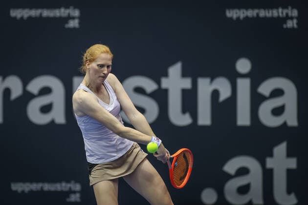 TENNIS - WTA, Tennis Damen Upper Austria Ladies Linz LINZ,AUSTRIA,08.NOV.21 - TENNIS - WTA Tour, Upper Austria Ladies Linz. Image shows Alison Van Uytvanck (BEL).  GEPAxpictures xManfredxBinder