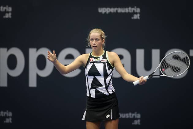 TENNIS - WTA, Tennis Damen Upper Austria Ladies Linz LINZ,AUSTRIA,08.NOV.21 - TENNIS - WTA Tour, Upper Austria Ladies Linz. Image shows the disappointment of Sinja Kraus (AUT).  GEPAxpictures xManfredxBinder