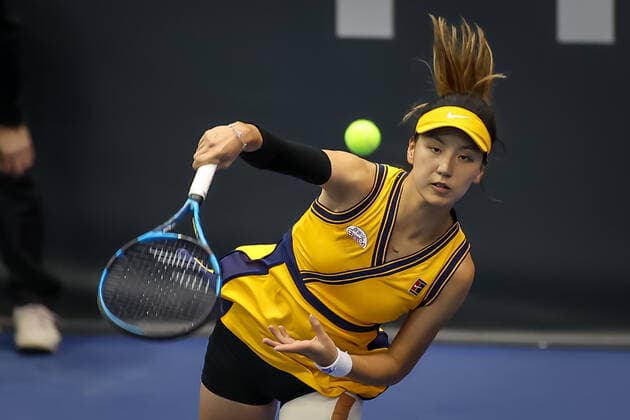 TENNIS - WTA, Tennis Damen Upper Austria Ladies Linz LINZ,AUSTRIA,08.NOV.21 - TENNIS - WTA Tour, Upper Austria Ladies Linz. Image shows Xinyu Wang (CHN).  GEPAxpictures xManfredxBinder