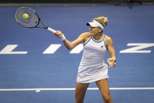 TENNIS - WTA, Tennis Damen Upper Austria Ladies Linz LINZ,AUSTRIA,08.NOV.21 - TENNIS - WTA Tour, Upper Austria Ladies Linz. Image shows Kateryna Kozlova (UKR).  GEPAxpictures xManfredxBinder