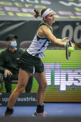 TENNIS - WTA, Tennis Damen Upper Austria Ladies Linz LINZ,AUSTRIA,08.NOV.21 - TENNIS - WTA Tour, Upper Austria Ladies Linz. Image shows Greet Minnen (BEL).  GEPAxpictures xManfredxBinder
