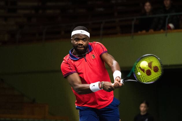 211108 Frances Tiafoe competes in men s first round Singles match during Stockholm Open on November 8, 2021 in Stockholm Photo Emma Wallskog BILDBYRAN COP 320 EW0028 tennis stockholm open sverige bbeng,  Copyright: EMMAxWALLSKOG BB211108BB329