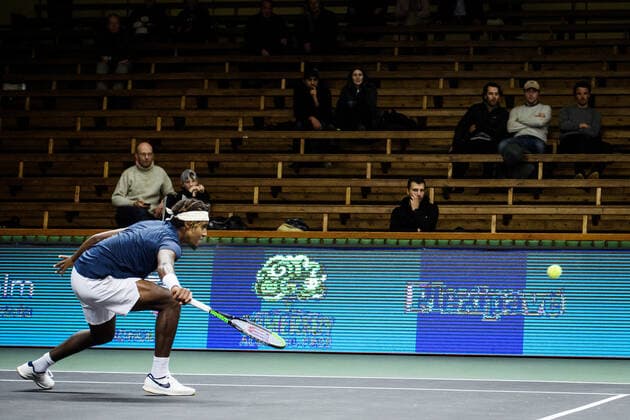 211108 Elias Ymer of Sweden competes in men s first round Singles match during Stockholm Open on November 8, 2021 in Stockholm Photo Erik Simander BILDBYRAN COP 201 EW0028 tennis stockholm open sverige bbeng,  Copyright: ERIKxSIMANDER BB211108ES033