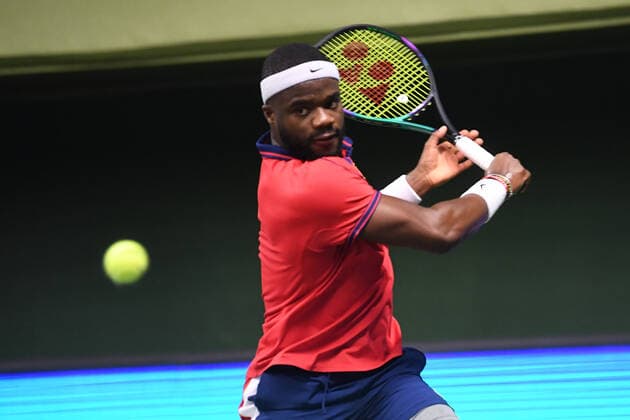 Frances Tiafoe, USA, play against Elias Ymer, Sweden, during the tennis tournament Stockholm Open November 8, 2021 STOCKHOLM Sweden x10080x,  Copyright: xFredrikxSandberg TTx STOCKHOLM OPEN 2021