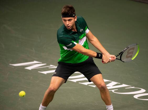 Filip Krajinovic, Serbia play against Denis Istomin, Uzbekistan, during the tennis tournament Stockholm Open November 8, 2021 STOCKHOLM Sweden x10080x,  Copyright: xFredrikxSandberg TTx STOCKHOLM OPEN 2021