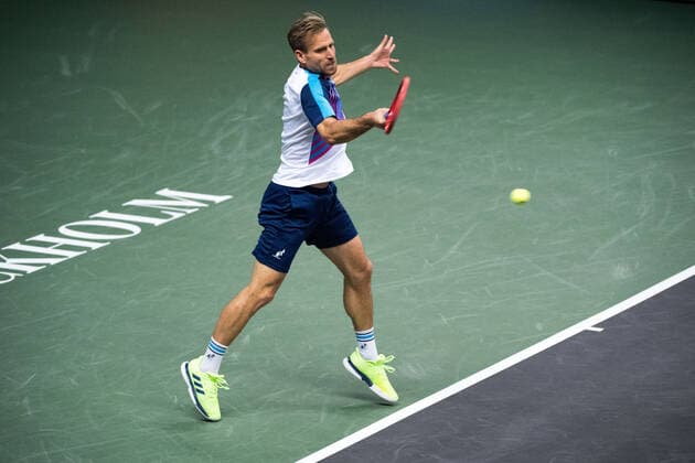 211108 Peter Gojowczyk of Germany competes in men s first round Singles match during Stockholm Open on November 8, 2021 in Stockholm Photo Emma Wallskog BILDBYRAN COP 320 EW0028 tennis stockholm open sverige bbeng,  Copyright: EMMAxWALLSKOG BB211108BB370