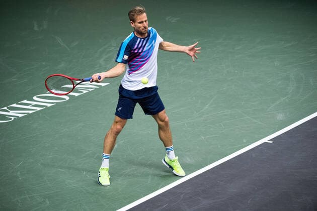 211108 Peter Gojowczyk of Germany competes in men s first round Singles match during Stockholm Open on November 8, 2021 in Stockholm Photo Emma Wallskog BILDBYRAN COP 320 EW0028 tennis stockholm open sverige bbeng,  Copyright: EMMAxWALLSKOG BB211108BB372