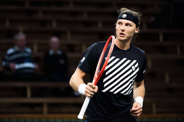 211108 Jozef Kovalik of Slovakia competes in men s first round Singles match during Stockholm Open on November 8, 2021 in Stockholm Photo Emma Wallskog BILDBYRAN COP 320 EW0028 tennis stockholm open sverige bbeng,  Copyright: EMMAxWALLSKOG BB211108BB375