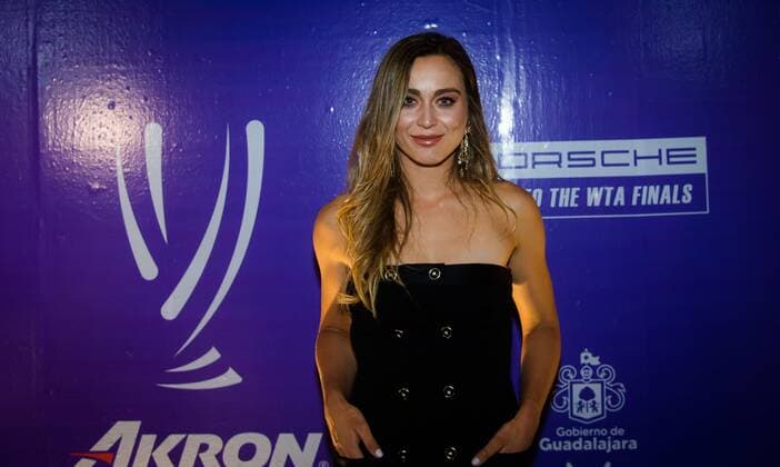 Mandatory Credit: Photo by Rob Prange Shutterstock (12594745r) Paula Badosa of Spain during the draw ceremony of the 2021 Akron WTA, Tennis Damen Finals Guadalajara WTA tennis tournament 2021 Akron WTA Finals Guadalajara Monday Draw - 08 Nov 2021 2021 Akron WTA Finals Guadalajara Monday Draw - 08 Nov 2021  Copyright: xRobxPrange Shutterstockx 12594745r