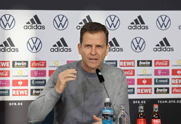 Oliver Bierhoff at the press conference DFL REGULATES PROHIBIT ANY USE OF PHOTOGRAPHS AS IMAGE SEQUENCES AND OR QUASI VIDEO