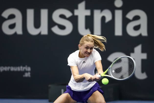 TENNIS - WTA, Tennis Damen Upper Austria Ladies Linz LINZ,AUSTRIA,09.NOV.21 - TENNIS - WTA Tour, Upper Austria Ladies Linz. Image shows Aliaksandra Sasnovich (BLR).  GEPAxpictures xManfredxBinder