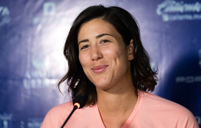 Mandatory Credit: Photo by Rob Prange Shutterstock (12595799b) Garbine Muguruza of Spain talks to the media during Media Day at the 2021 Akron WTA, Tennis Damen Finals Guadalajara WTA tennis tournament 2021 Akron WTA Finals Guadalajara Tuesday Media Day - 09 Nov 2021 2021 Akron WTA Finals Guadalajara Tuesday Media Day - 09 Nov 2021  Copyright: xRobxPrange Shutterstockx 12595799b