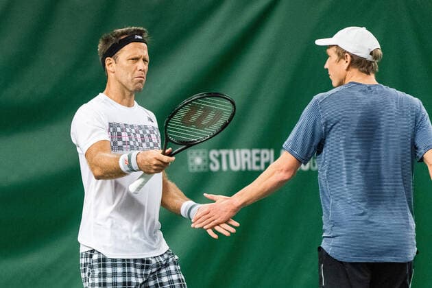 211109 Robert Lindstedt and AndrÃ Göransson of Sweden compete in men s first round Singles match during Stockholm Open on November 9, 2021 in Stockholm Photo Emma Wallskog BILDBYRAN COP 320 EW0029 tennis stockholm open day 3 bbeng sweden sverige,  Copyright: EMMAxWALLSKOG BB211109BB502