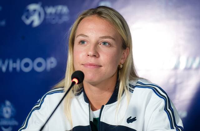 Mandatory Credit: Photo by Rob Prange Shutterstock (12595799cd) Anett Kontaveit of Estonia talks to the media during Media Day at the 2021 Akron WTA, Tennis Damen Finals Guadalajara WTA tennis tournament 2021 Akron WTA Finals Guadalajara Tuesday Media Day - 09 Nov 2021 2021 Akron WTA Finals Guadalajara Tuesday Media Day - 09 Nov 2021  Copyright: xRobxPrange Shutterstockx 12595799cd