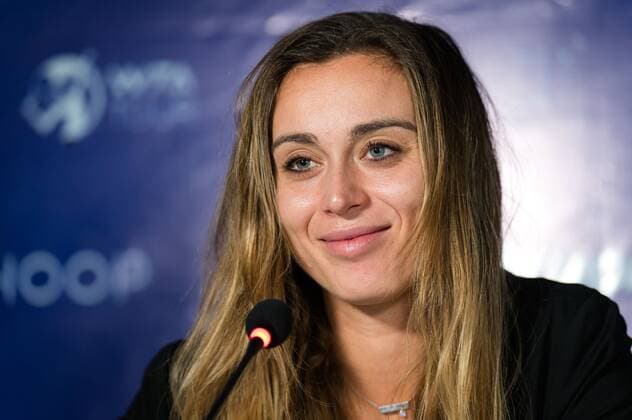 Mandatory Credit: Photo by Rob Prange Shutterstock (12595799cw) Paula Badosa of Spain talks to the media during Media Day at the 2021 Akron WTA, Tennis Damen Finals Guadalajara WTA tennis tournament 2021 Akron WTA Finals Guadalajara Tuesday Media Day - 09 Nov 2021 2021 Akron WTA Finals Guadalajara Tuesday Media Day - 09 Nov 2021  Copyright: xRobxPrange Shutterstockx 12595799cw