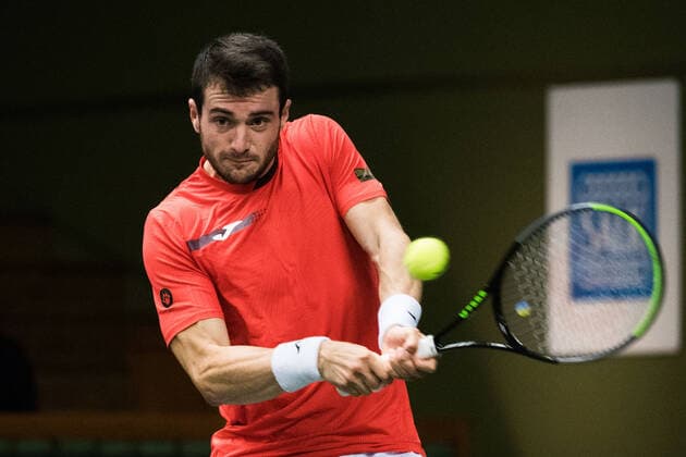 211109 Pedro Martinez of Spain competes in men s first round Singles match during Stockholm Open on November 9, 2021 in Stockholm Photo Emma Wallskog BILDBYRAN COP 320 EW0029 tennis stockholm open day 3 bbeng,  Copyright: EMMAxWALLSKOG BB211109BB820