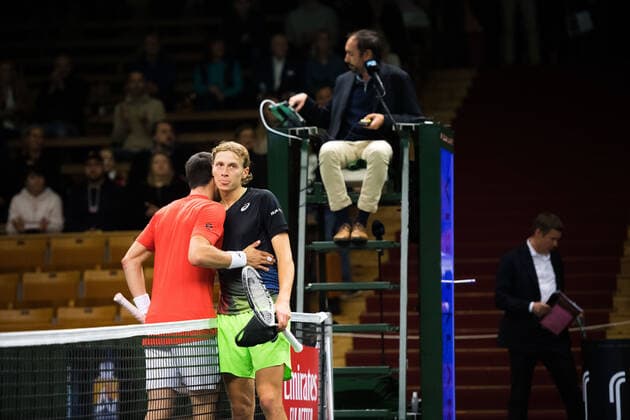 211109 Pedro Martinez of Spain and Emil Ruusuvuori of Finland competes in men s first round Singles match during Stockholm Open on November 9, 2021 in Stockholm Photo Emma Wallskog BILDBYRAN COP 320 EW0029 tennis stockholm open day 3 bbeng,  Copyright: EMMAxWALLSKOG BB211109BB825
