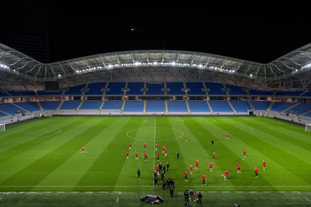 211110 General view during the Georgian national football team training s training session on November 10, 2021 at Batumi Stadium in Batumi Photo Joel Marklund BILDBYRAN kod JM JM0220 bbeng fotboll football soccer fotball vm kval fifa world cup qualifier träning practice training georgien georgia arena interiör,  Copyright: JOELxMARKLUND BB211110JM016