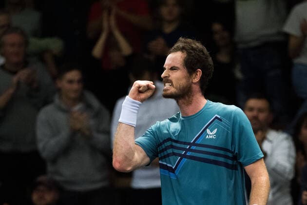 211110 Andy Murray of Great Britain celebrates after competing in men s second round Singles match during Stockholm Open on November 10, 2021 in Stockholm Photo Emma Wallskog BILDBYRAN COP 320 EW0031 tennis stockholm open day 4 bbeng jubel,  Copyright: EMMAxWALLSKOG BB211110BB371