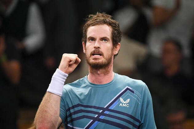 STOCKHOLM 20211110 Andy Murray of Great Britain celebrates after winning his men s singles tennis match against Jannik Sinner of Italy during the tennis tournament Stockholm Open on November 10, 2021 STOCKHOLM SWEDEN TENNIS x10080x,  Copyright: xFredrikxSandberg TTx STOCKHOLM OPEN 2021