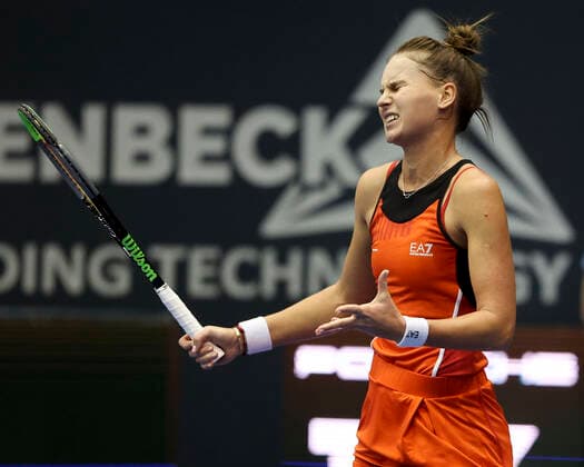 Veronika Kudermetova reacts angry,annoyance,disappointed,disappointment,emotion Copyright: xJuergenxHasenkopfx