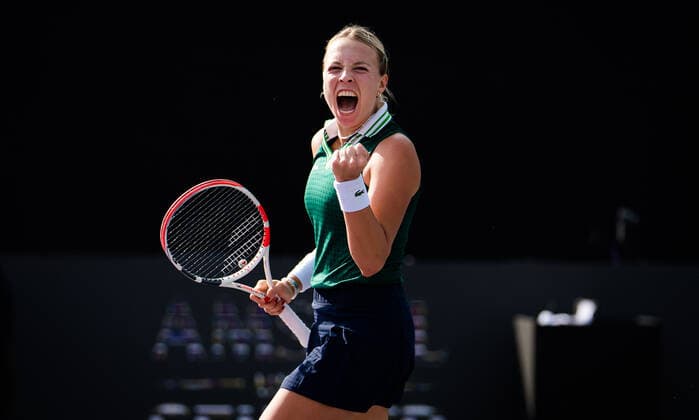 Mandatory Credit: Photo by Rob Prange Shutterstock (12596802k) Anett Kontaveit of Estonia in action during the first round-robin match at the 2021 Akron WTA, Tennis Damen Finals Guadalajara WTA tennis tournament Akron WTA Finals, Day 1, Tennis, Panamerican Tennis Center Guadalajara, Mexico - 10 Nov 2021 Akron WTA Finals, Day 1, Tennis, Panamerican Tennis Center Guadalajara, Mexico - 10 Nov 2021  Copyright: xRobxPrange Shutterstockx 12596802k