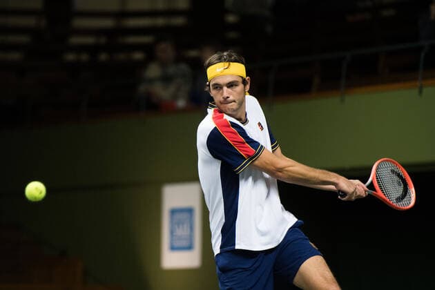 211110 Taylor Fritz of USA compete in men s second round Singles match during Stockholm Open on November 10, 2021 in Stockholm Photo Emma Wallskog BILDBYRAN COP 320 EW0031 tennis stockholm open day 4 bbeng,  Copyright: EMMAxWALLSKOG BB211110BB586