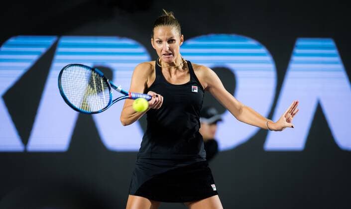Mandatory Credit: Photo by Rob Prange Shutterstock (12596802ea) Karolina Pliskova of the Czech Republic in action during the first round-robin match at the 2021 Akron WTA, Tennis Damen Finals Guadalajara WTA tennis tournament Akron WTA Finals, Day 1, Tennis, Panamerican Tennis Center Guadalajara, Mexico - 10 Nov 2021 Akron WTA Finals, Day 1, Tennis, Panamerican Tennis Center Guadalajara, Mexico - 10 Nov 2021  Copyright: xRobxPrange Shutterstockx 12596802ea