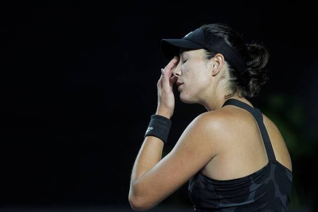 Garbine Muguruza of Spain reacts against Karolina Pliskova of the Czech Republic, during a match of the AKRON WTA, Tennis Damen Finals tournament, in Guadalajara, Mexico, 10 November 2021. AKRON WTA Finals of Guadalajara !ACHTUNG: NUR REDAKTIONELLE NUTZUNG!  Copyright: xFranciscoxGuascox AME6221 20211111-1256ae90bc691ae945afc6a5bf1c957f294f56b8