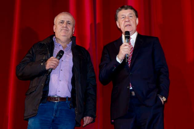 Ioannis Topalidis ( Assistenztrainer Griechenland ), links - Otto Rehhagel, rechts