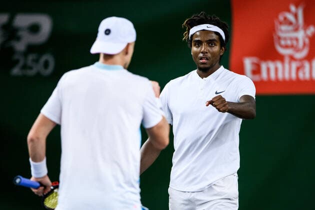 211111 Markus Eriksson and Elias Ymer of Sweden competing in men s quarter final s Doubles match during Stockholm Open on November 11, 2021 in Stockholm Photo Jesper Zerman BILDBYRAN COP 234 JZ0154 tennis stockholm open day 5 bbeng jubel,  Copyright: JESPERxZERMAN BB211111JZ013