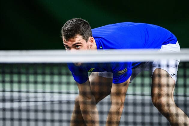 211111 Pedro Martinez of Spain competing in men s quarter final s Doubles match during Stockholm Open on November 11, 2021 in Stockholm Photo Jesper Zerman BILDBYRAN COP 234 JZ0154 tennis stockholm open day 5 bbeng,  Copyright: JESPERxZERMAN BB211111JZ061